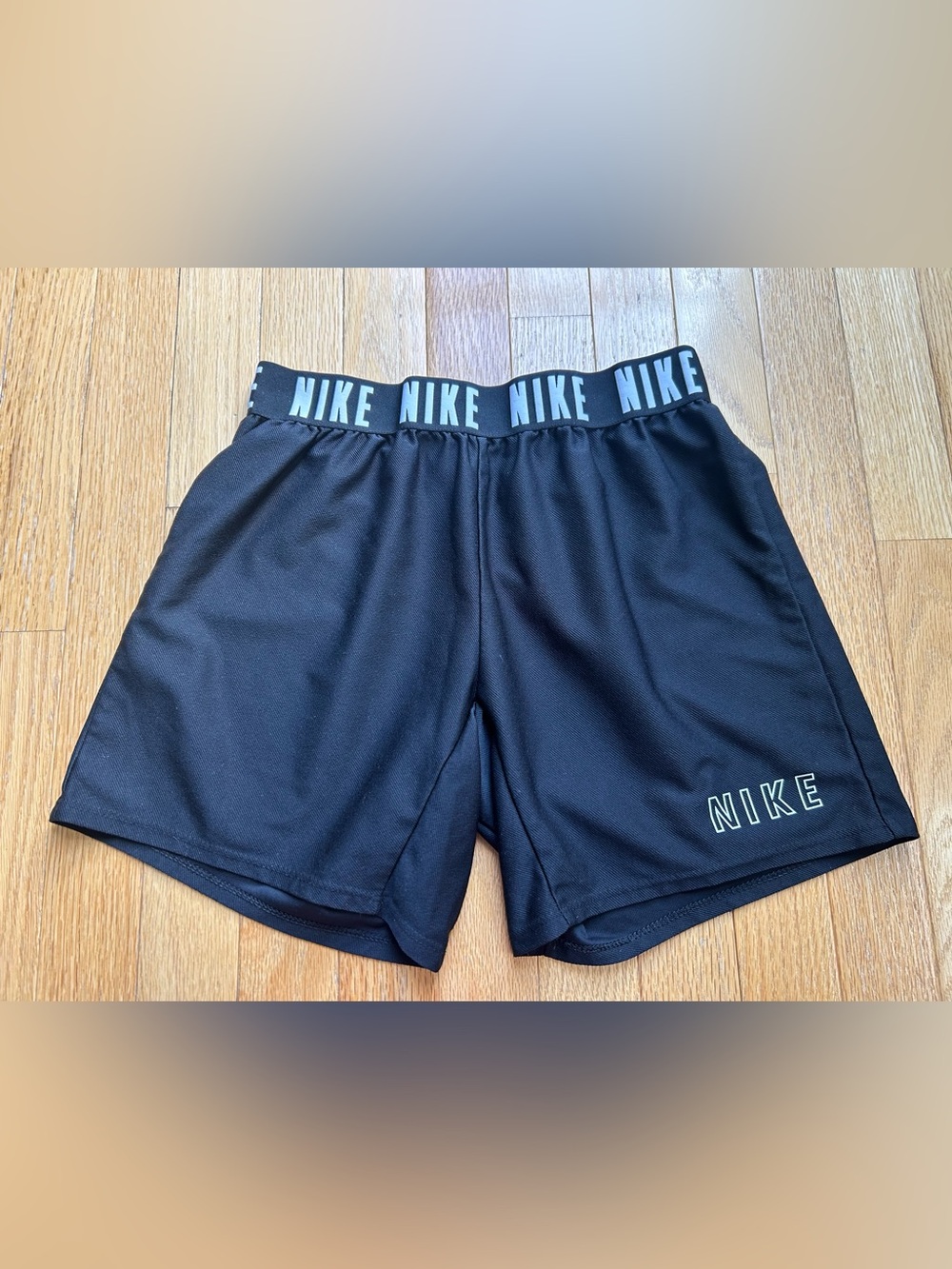 Nike Boys XL Dri-FIT Athletic Shorts Black Logo Elastic Waist Pull On